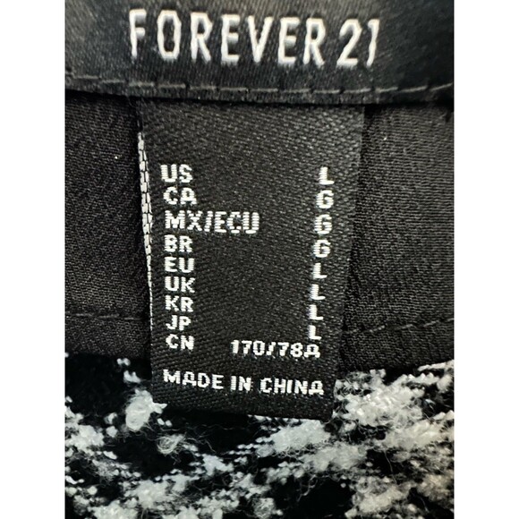 Forever21 Black/Cream Plaid Tweed Faux Pearl Mini Skirt Juniors YTK Size L - Picture 6 of 7